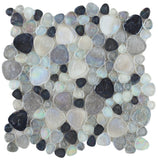 Sample of Preach Inari Grey Pebble Glass Mosaic Wall Tile-Sample-American Tile Depot