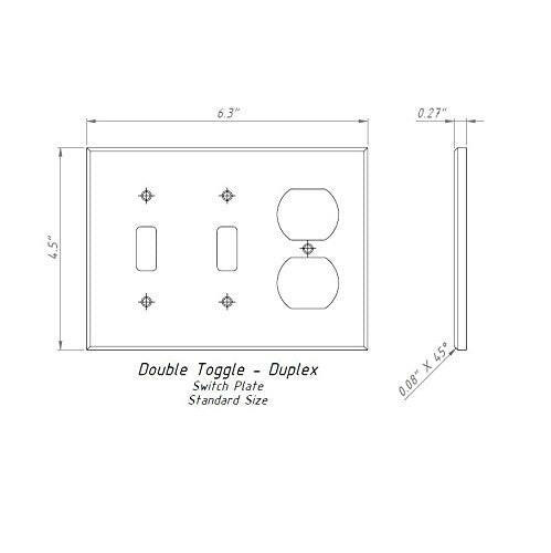 Italian Calacatta Gold Marble Double Toggle Duplex Switch Wall Plate / Switch Plate / Cover - Honed-Marble Wall/Switch Plate-American Tile Depot