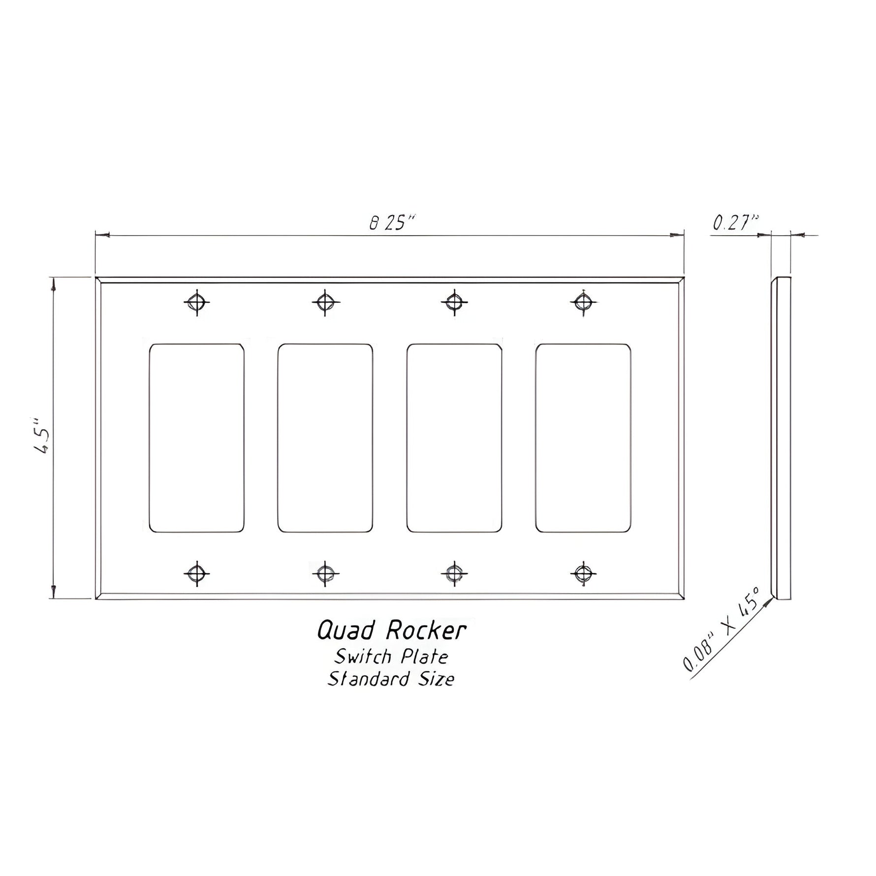 Italian Calacatta Gold Marble Quadruple Rocker Switch Wall Plate / Switch Plate / Cover - Honed-Marble Wall/Switch Plate-American Tile Depot