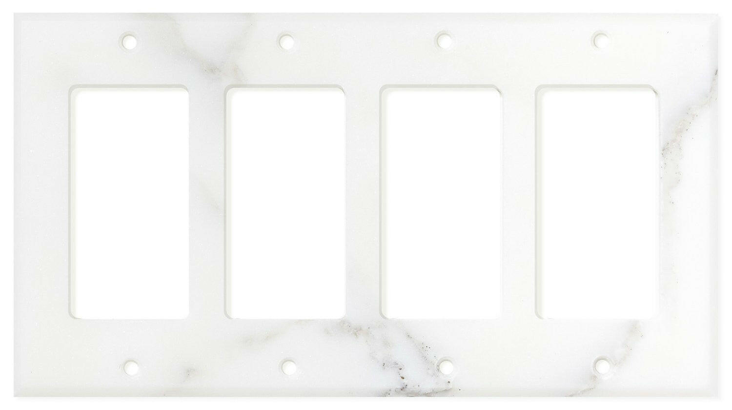 Italian Calacatta Gold Marble Quadruple Rocker Switch Wall Plate / Switch Plate / Cover - Polished-Marble Wall/Switch Plate-American Tile Depot