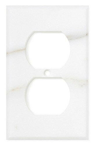 Italian Calacatta Gold Marble Single Duplex Switch Wall Plate / Switch Plate / Cover - Honed-Marble Wall/Switch Plate-American Tile Depot