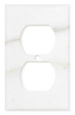 Italian Calacatta Gold Marble Single Duplex Switch Wall Plate / Switch Plate / Cover - Polished-Marble Wall/Switch Plate-American Tile Depot