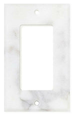 Italian Calacatta Gold Marble Single Rocker Switch Wall Plate / Switch Plate / Cover - Honed-Marble Wall/Switch Plate-American Tile Depot