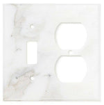 Italian Calacatta Gold Marble Toggle Duplex Switch Wall Plate / Switch Plate / Cover - Honed-Marble Wall/Switch Plate-American Tile Depot