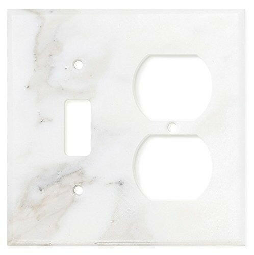 Italian Calacatta Gold Marble Toggle Duplex Switch Wall Plate / Switch Plate / Cover - Honed-Marble Wall/Switch Plate-American Tile Depot