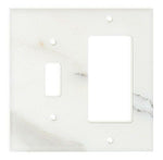 Italian Calacatta Gold Marble Toggle Rocker Switch Wall Plate / Switch Plate / Cover - Honed-Marble Wall/Switch Plate-American Tile Depot