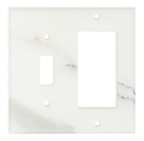 Italian Calacatta Gold Marble Toggle Rocker Switch Wall Plate / Switch Plate / Cover - Polished-Marble Wall/Switch Plate-American Tile Depot