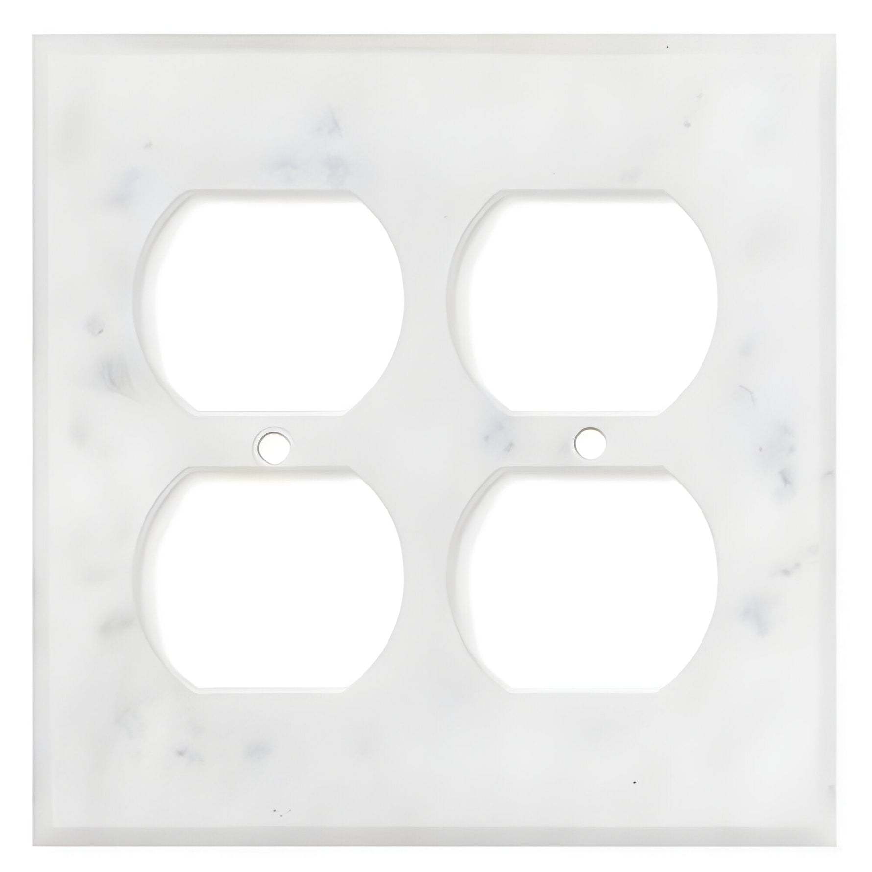 Italian Carrara White Marble Double Duplex Switch Wall Plate / Switch Plate / Cover - Polished-Marble Wall/Switch Plate-American Tile Depot