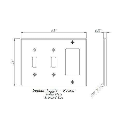 Italian Carrara White Marble Double Toggle Rocker Switch Wall Plate / Switch Plate / Cover - Honed-Marble Wall/Switch Plate-American Tile Depot