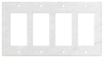 Italian Carrara White Marble Quadruple Rocker Switch Wall Plate / Switch Plate / Cover - Honed-Marble Wall/Switch Plate-American Tile Depot