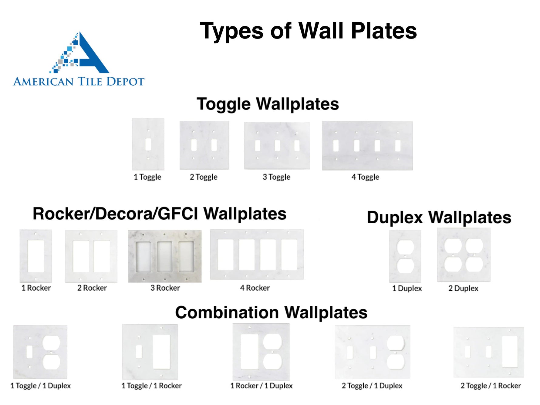 Italian Carrara White Marble Single Duplex Switch Wall Plate / Switch Plate / Cover - Polished-Marble Wall/Switch Plate-American Tile Depot