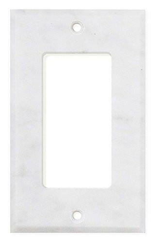 Italian Carrara White Marble Single Rocker Switch Wall Plate / Switch Plate / Cover - Polished-Marble Wall/Switch Plate-American Tile Depot