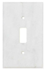 Italian Carrara White Marble Single Toggle Switch Wall Plate / Switch Plate / Cover - Polished-Marble Wall/Switch Plate-American Tile Depot