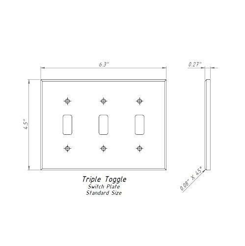 Italian Carrara White Marble Triple Toggle Switch Wall Plate / Switch Plate / Cover - Honed-Marble Wall/Switch Plate-American Tile Depot