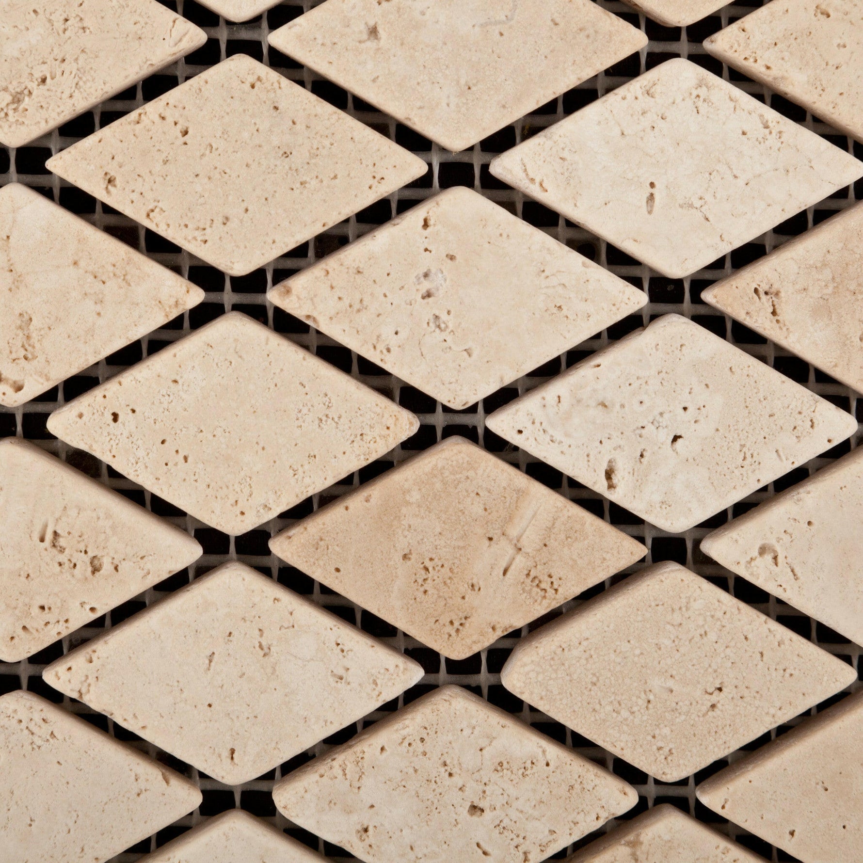 Ivory Travertine 1" Diamond Tumbled Mosaic Tile-Travertine Mosaic-American Tile Depot