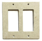 Ivory Travertine Double Rocker Switch Wall Plate / Switch Plate / Cover - Honed-Travertine Wall/Switch Plate-American Tile Depot