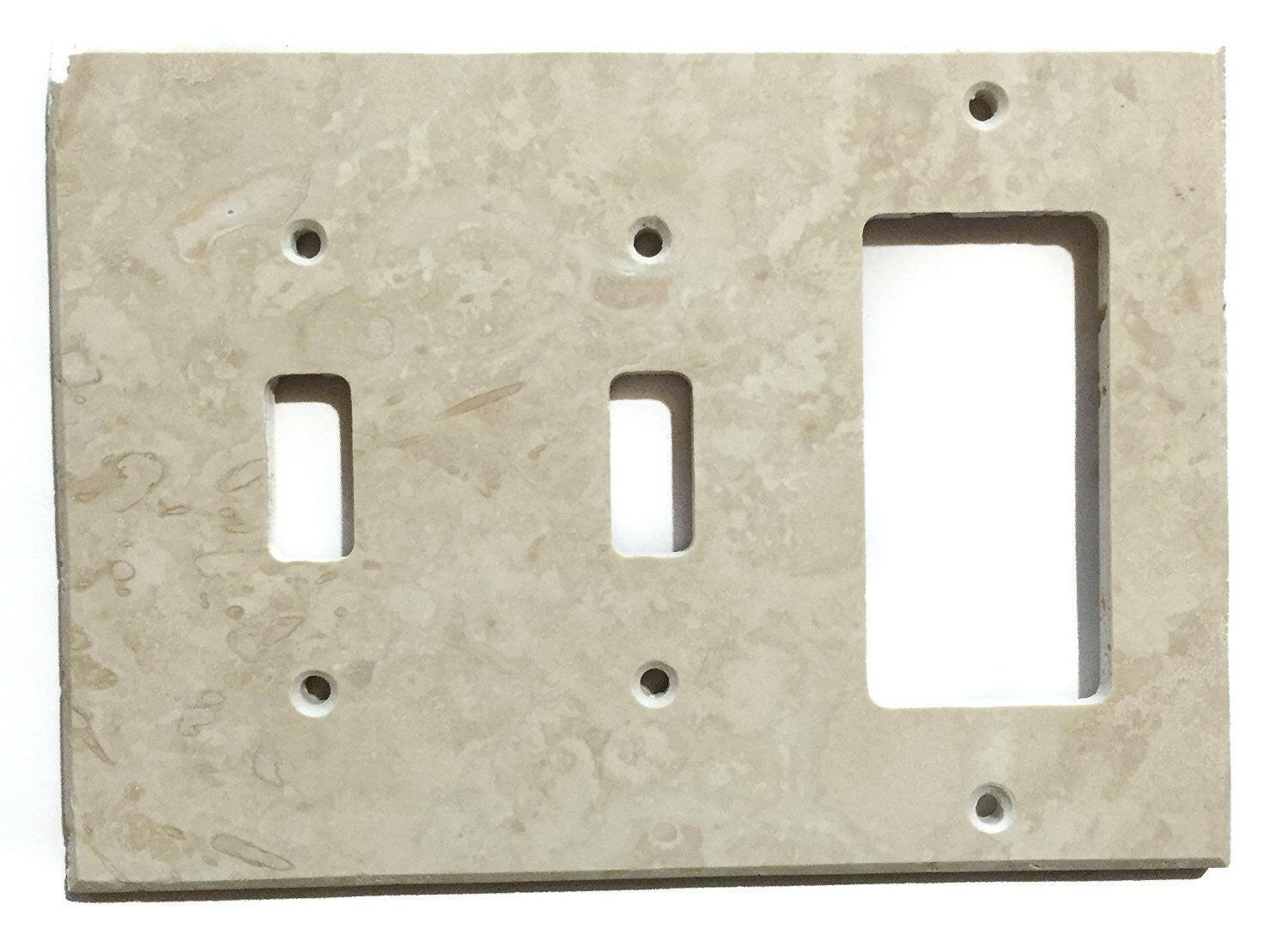 Ivory Travertine Double Toggle Rocker Switch Wall Plate / Switch Plate / Cover - Honed-Travertine Wall/Switch Plate-American Tile Depot