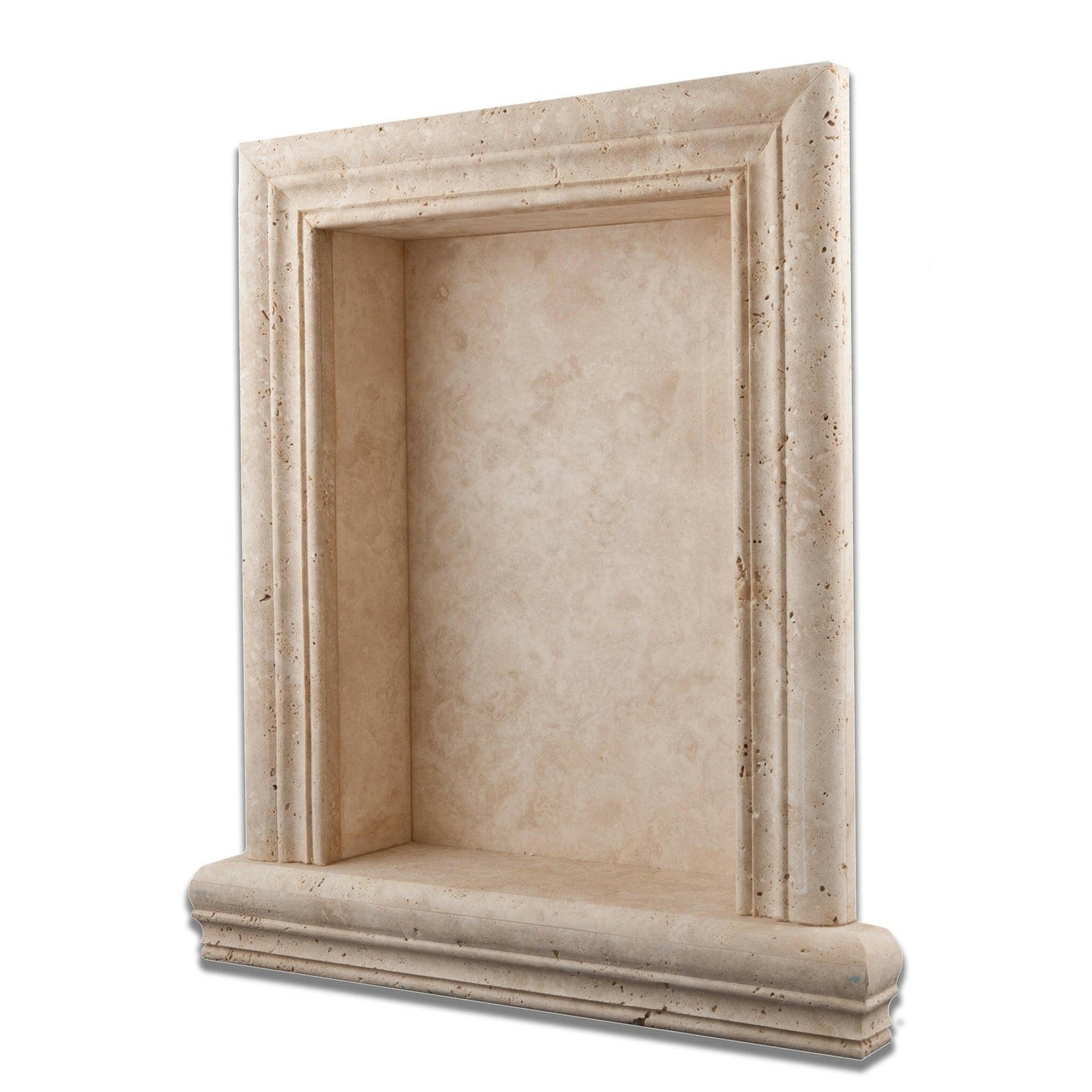 Ivory Travertine Hand-Made Custom Shampoo Niche / Shelf - LARGE - Honed-Accessories-American Tile Depot