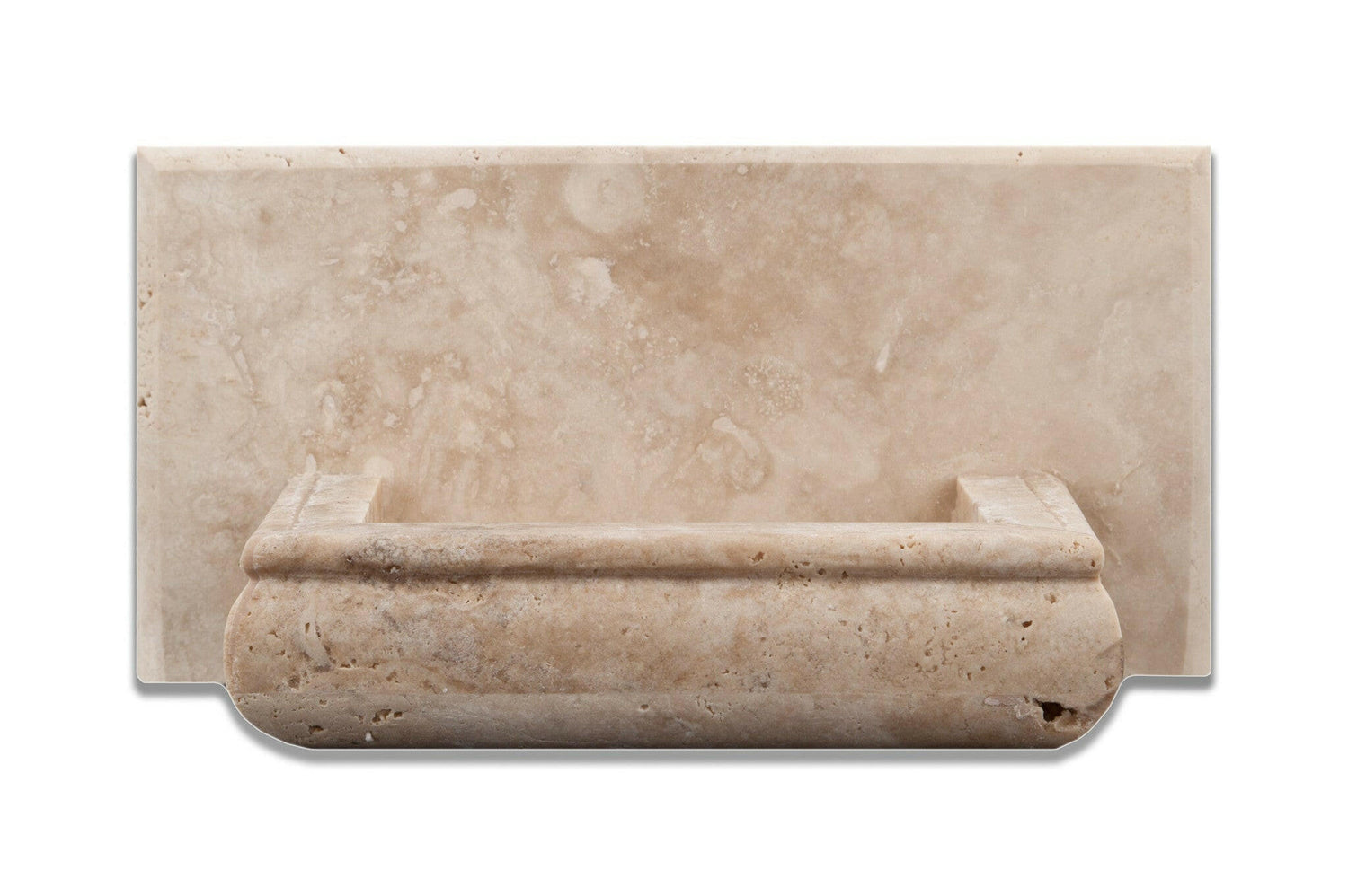 Ivory Travertine Hand-Made Custom Soap Holder - Soap Dish - Honed-Accessories-American Tile Depot