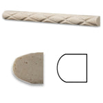 Ivory Travertine Honed 1 X 12 Diamond Rope Liner-Travertine Molding/Trim-American Tile Depot