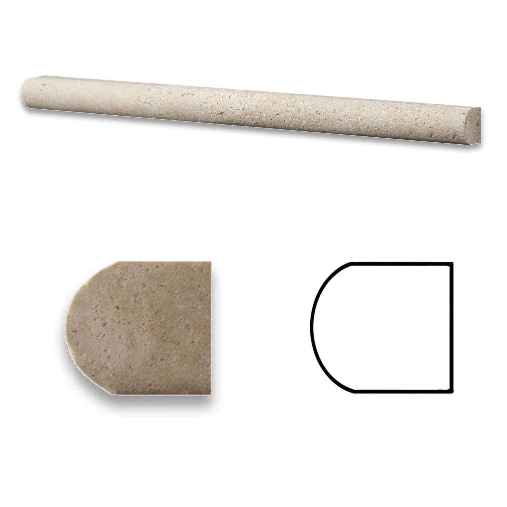 Ivory Travertine Honed 3/4 X 12 Bullnose Liner-Travertine Molding/Trim-American Tile Depot