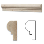 Ivory Travertine Honed OG-1 Chair Rail Molding Trim-Travertine Molding/Trim-American Tile Depot