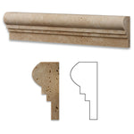 Ivory Travertine Honed OG-2 Chair Rail Molding Trim-Travertine Molding/Trim-American Tile Depot