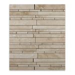 Ivory Travertine Honed Random Strip Mosaic Tile-Travertine Mosaic-American Tile Depot