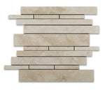 Ivory Travertine Honed Random Strip Mosaic Tile-Travertine Mosaic-American Tile Depot