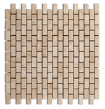 Ivory Travertine Mini Brick Tumbled Mosaic Tile-Travertine Mosaic-American Tile Depot