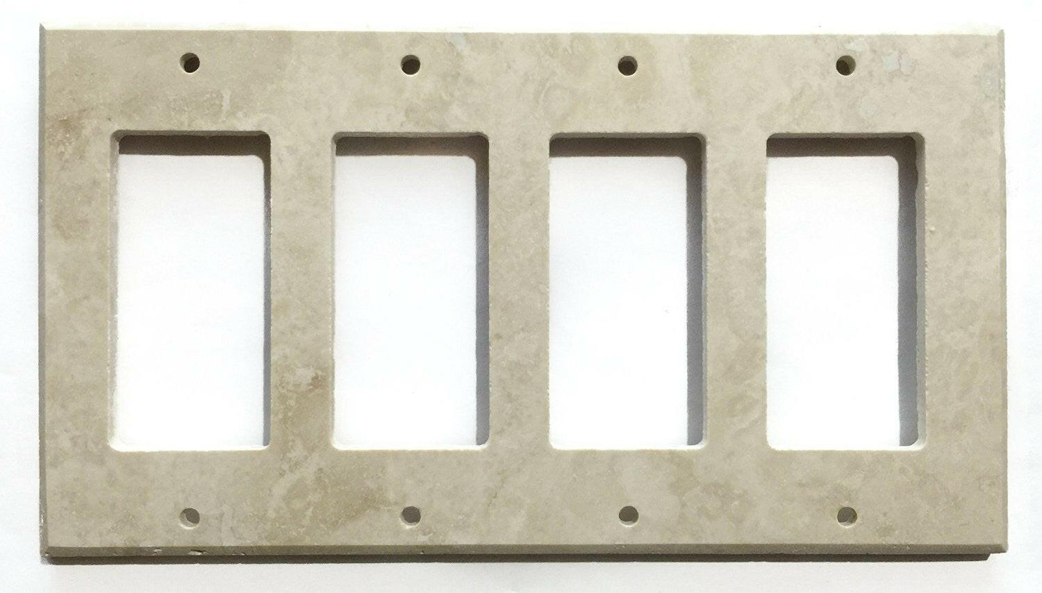 Ivory Travertine Quadruple Rocker Switch Wall Plate / Switch Plate / Cover - Honed-Travertine Wall/Switch Plate-American Tile Depot