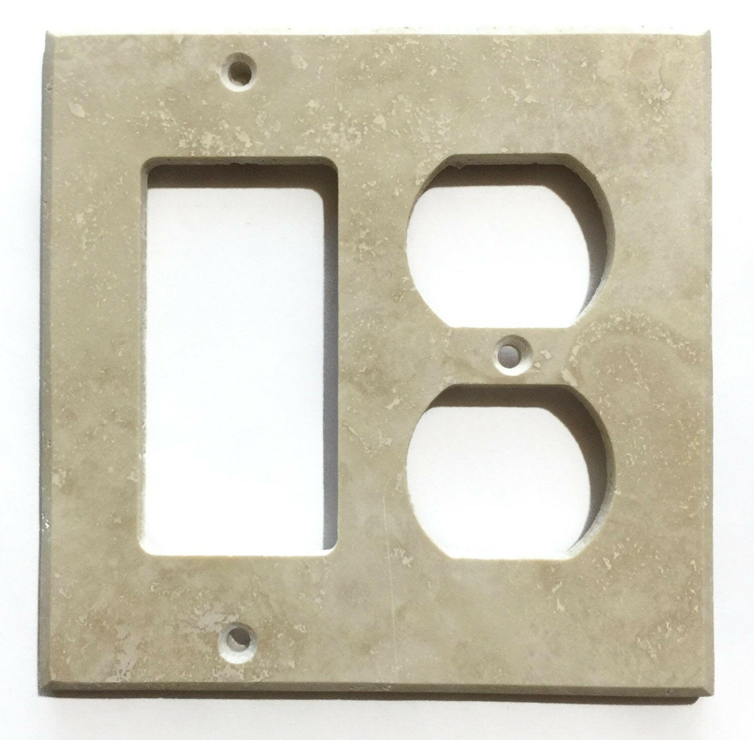 Ivory Travertine Rocker Duplex Switch Wall Plate / Switch Plate / Cover - Honed-Travertine Wall/Switch Plate-American Tile Depot