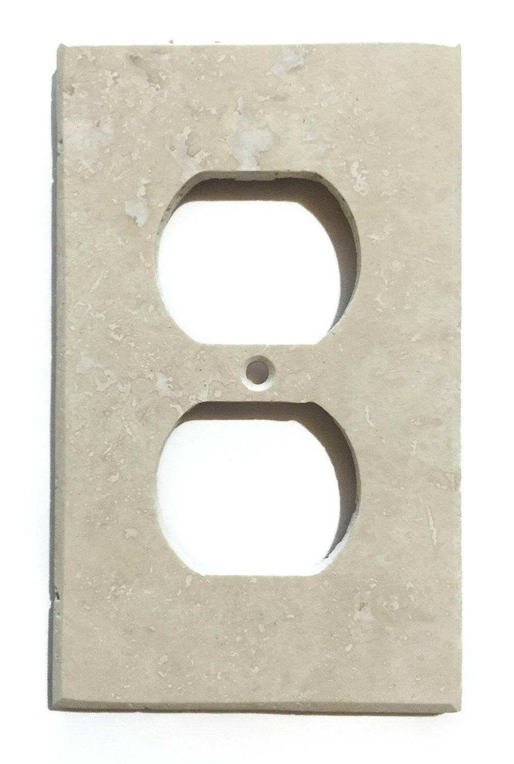 Ivory Travertine Single Duplex Switch Wall Plate / Switch Plate / Cover - Honed-Travertine Wall/Switch Plate-American Tile Depot