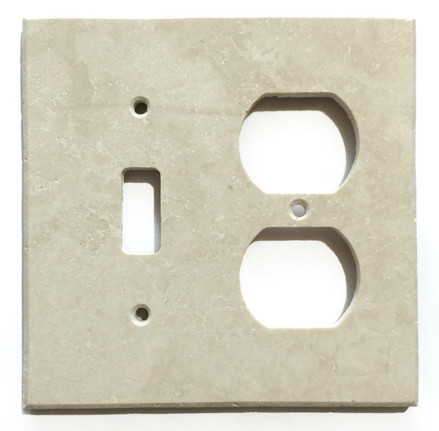 Ivory Travertine Toggle Duplex Switch Wall Plate / Switch Plate / Cover - Honed-Travertine Wall/Switch Plate-American Tile Depot