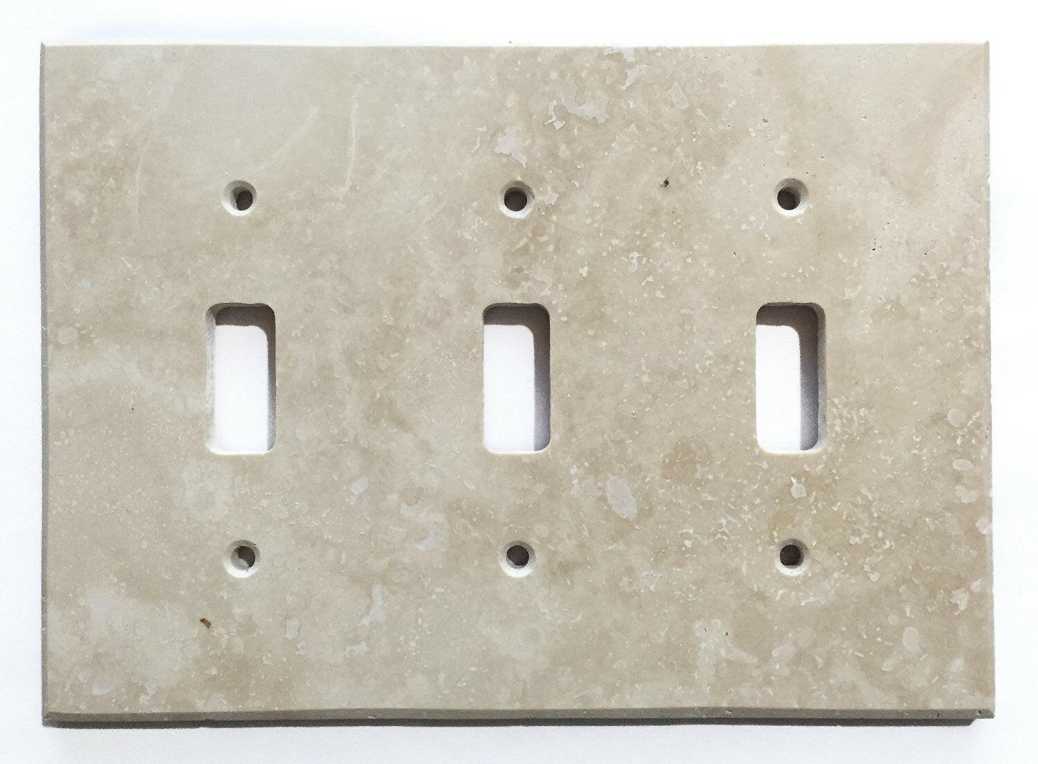 Ivory Travertine Triple Toggle Switch Wall Plate / Switch Plate / Cover - Honed-Travertine Wall/Switch Plate-American Tile Depot