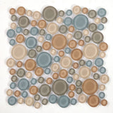 Lucy Forest Polished Circular Glass Mosaic Tile