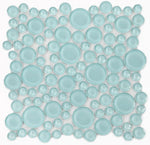 Lucy Mint Polished Circular Glass Mosaic Tile-Glass Mosaic-American Tile Depot