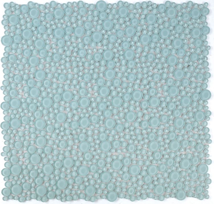 Lucy Mint Polished Circular Glass Mosaic Tile-Glass Mosaic-American Tile Depot