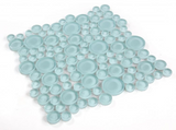 Lucy Mint Polished Circular Glass Mosaic Tile