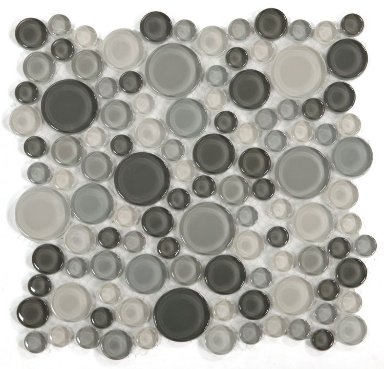 Lucy Cloudy Glossy Circular Glass Mosaic Tile-Glass Mosaic-American Tile Depot