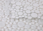 Lucy Snow Polished Circular Glass Mosaic Tile-Glass Mosaic-American Tile Depot