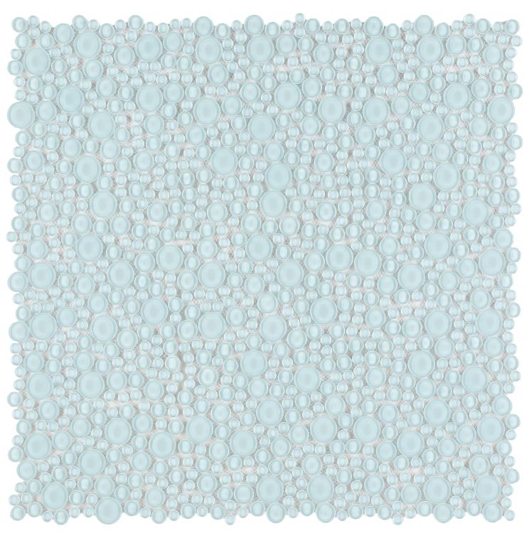 Lucy Turquoise Circular Glass Mosaic Tile-Glass Mosaic-American Tile Depot