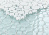 Lucy Turquoise Circular Glass Mosaic Tile
