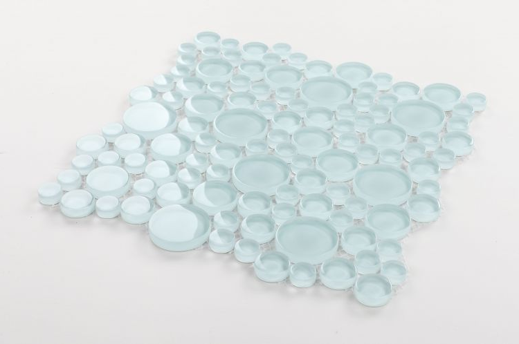 Lucy Turquoise Circular Glass Mosaic Tile-Glass Mosaic-American Tile Depot