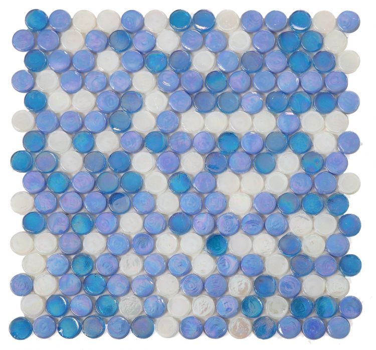 Sample of Summer Beach Penny Circular Glass Mosaic Tile-Sample-American Tile Depot