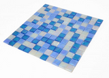 1 x 1 Aquarius Beach Square Glass Mosaic Tile