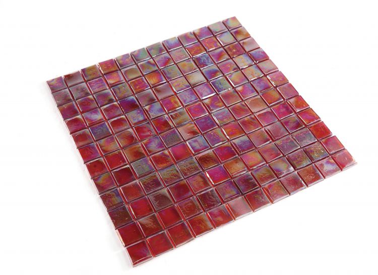 1 x 1 Aquarius Burgundy Square Glass Mosaic Tile-Glass Mosaic-American Tile Depot