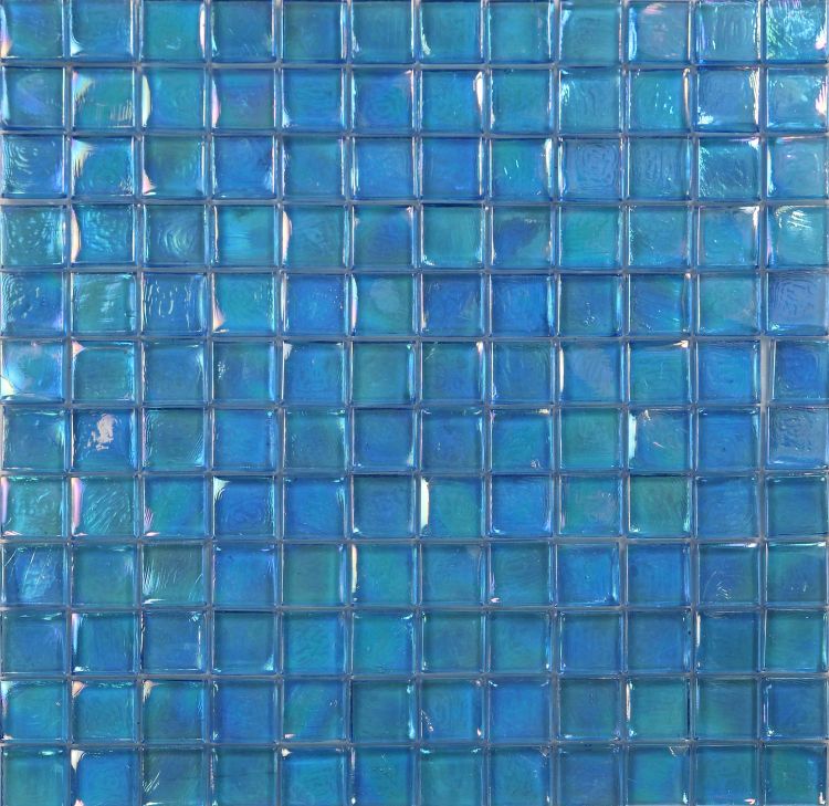 Aquarius Fancy Blue Square Glass Mosaic Tile-Glass Mosaic-American Tile Depot