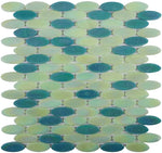 Sample of Summer Green Oval Glass Mosaic Tile-Sample-American Tile Depot