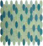 Summer Green Oval Glass Mosaic Tile